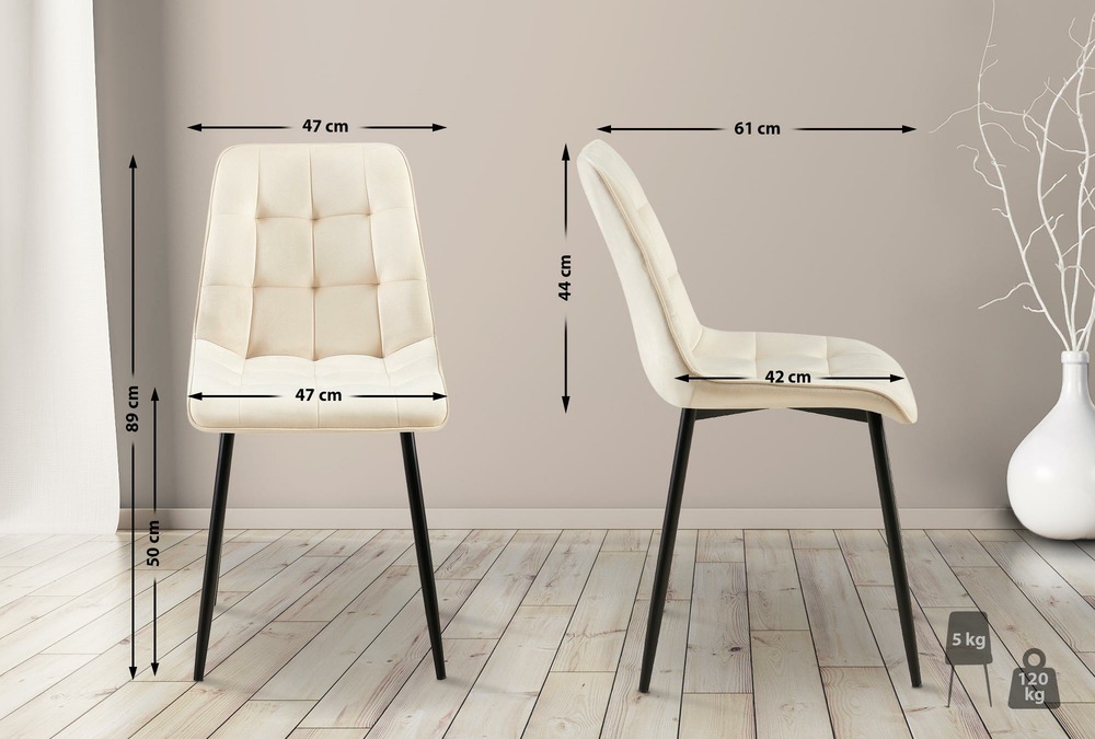 Chaise de salle à manger en velours gifford