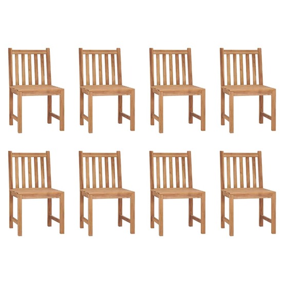 Chaises de jardin lot de 8 avec coussins bois de teck massif