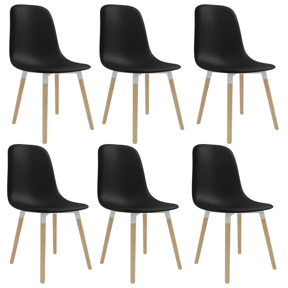 Chaises de salle à manger 6 pcs noir plastique