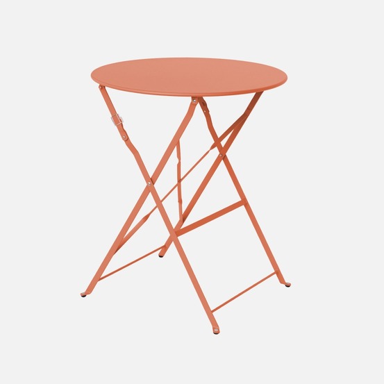 Table de jardin bistrot pliable - emilia ronde - table ronde ø60cm en acier thermolaqué