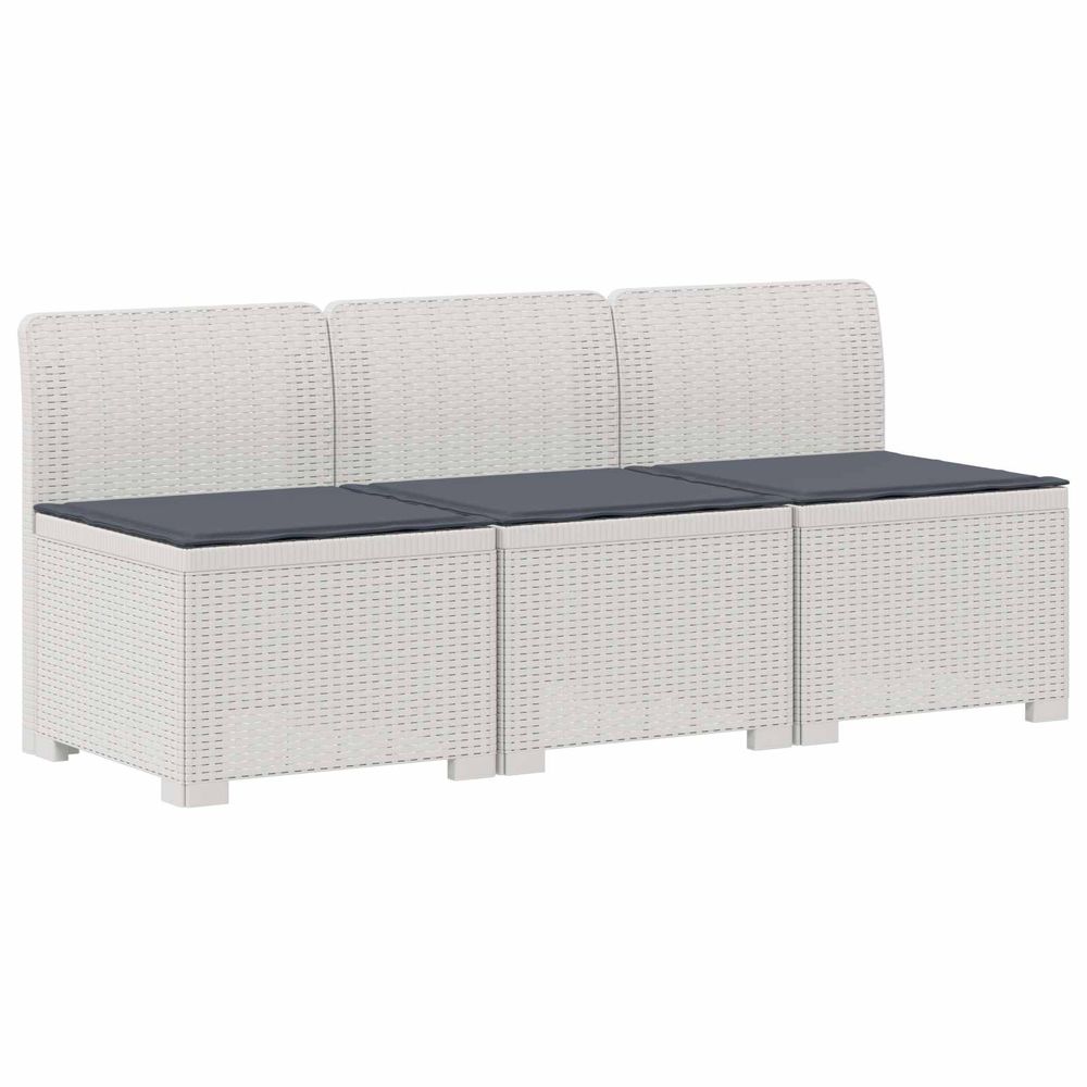 Canapé de jardin 3 places avec coussins look rattan 3 place pp