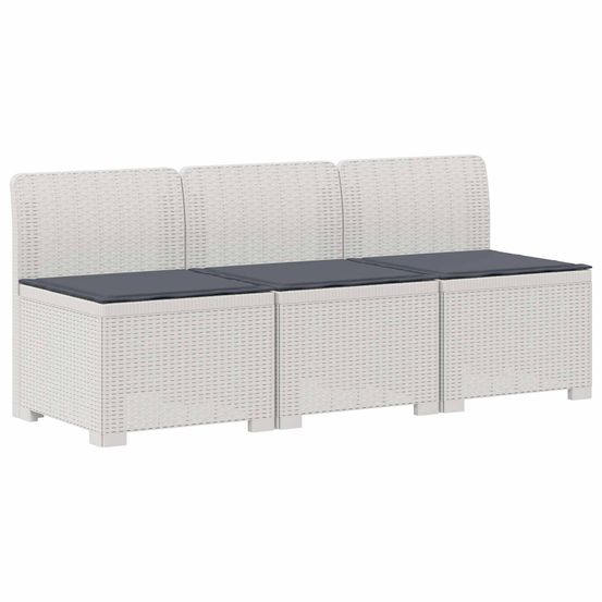 Canapé de jardin 3 places avec coussins look rattan 3 place pp
