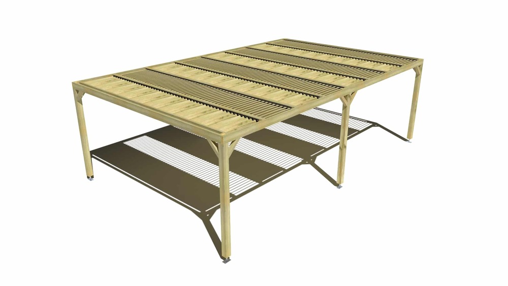 Pergola bois • 8m x 5m • indépendante • sens profondeur • lames orientables bioclimatiques incluses • livraison comprise