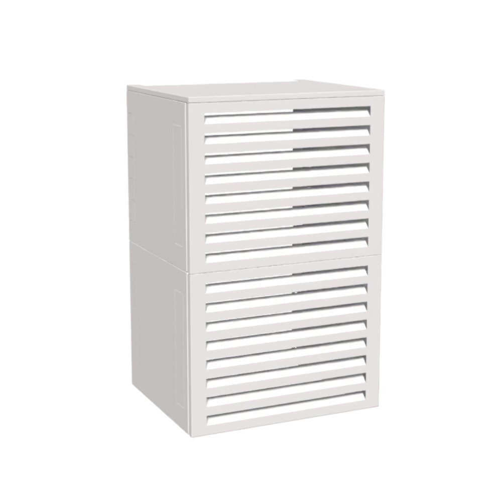 Cache climatiseur, acoustique atole en aluminium thermolaqué - taille 4 : h. 157 x l. 100 x p. 84 cm - blanc
