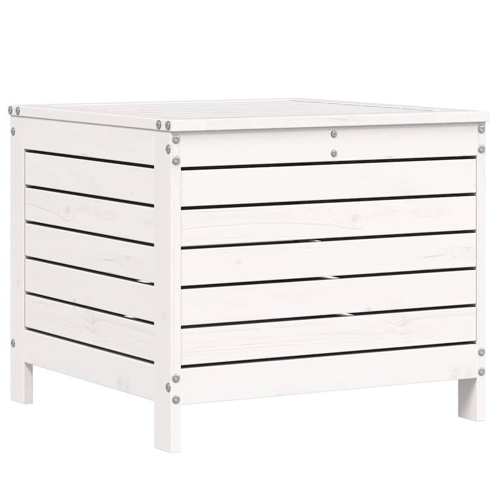 Repose-pied de jardin blanc 62x63,5x53,5 cm bois de pin massif