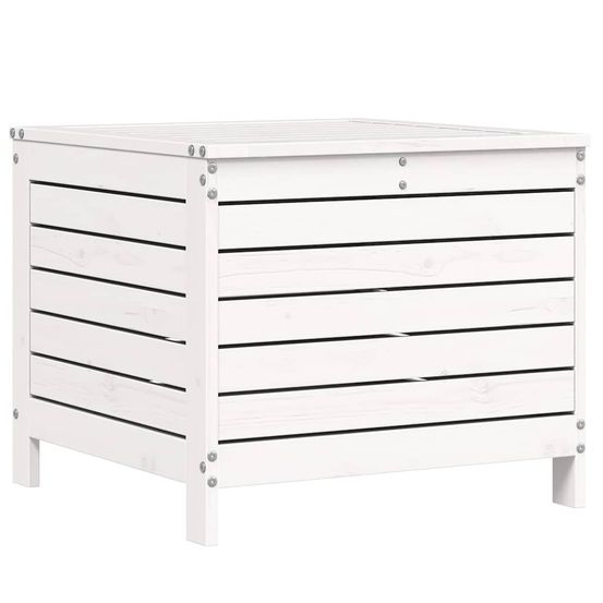 Repose-pied de jardin blanc 62x63,5x53,5 cm bois de pin massif
