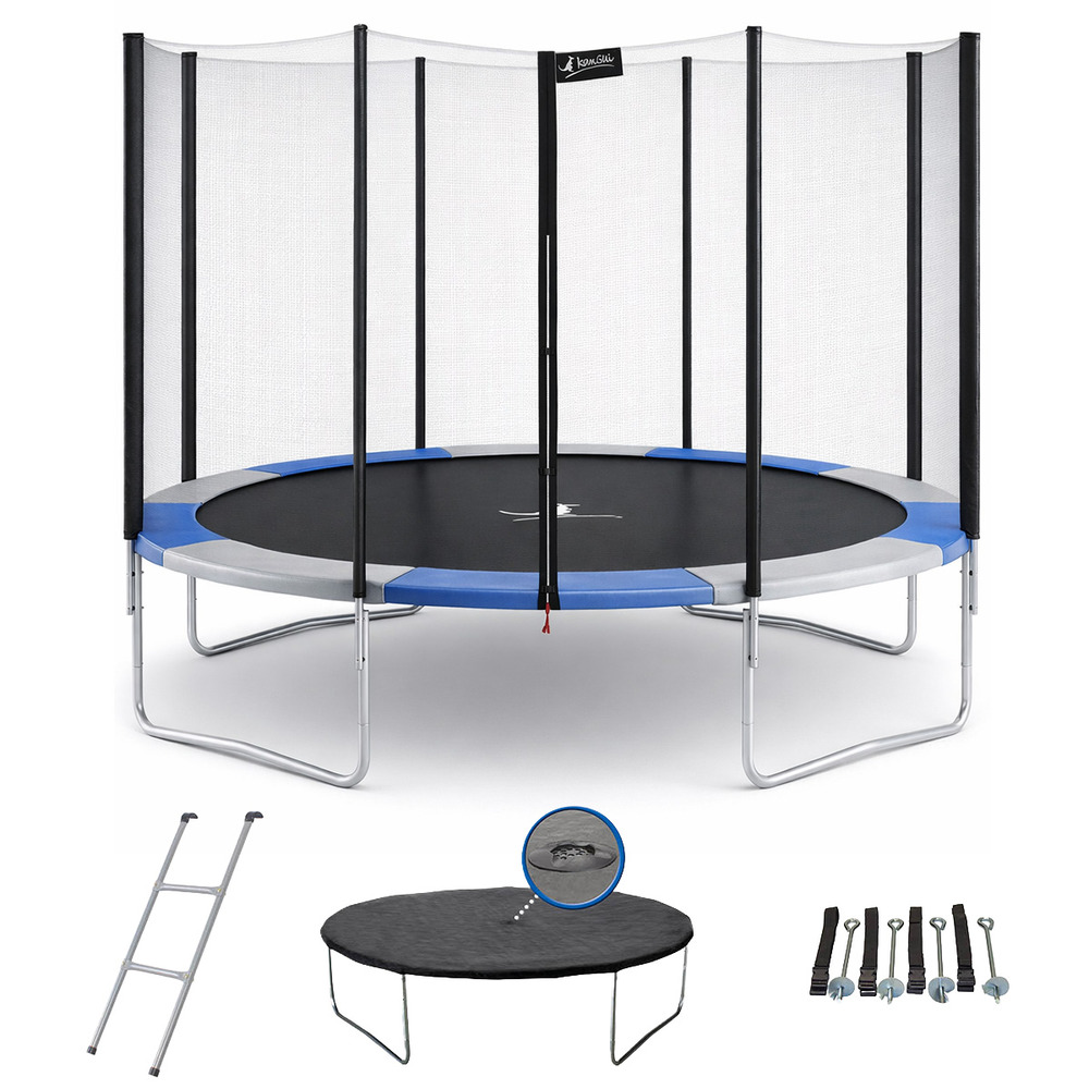 Trampoline rond ø300cm avec filet, échelle, bâche et kit ancrage - ralli 300