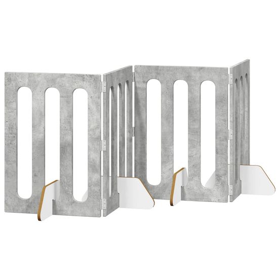 Clôture pliable pour animaux 4 pc gris béton 201 x 38 x 70 cm