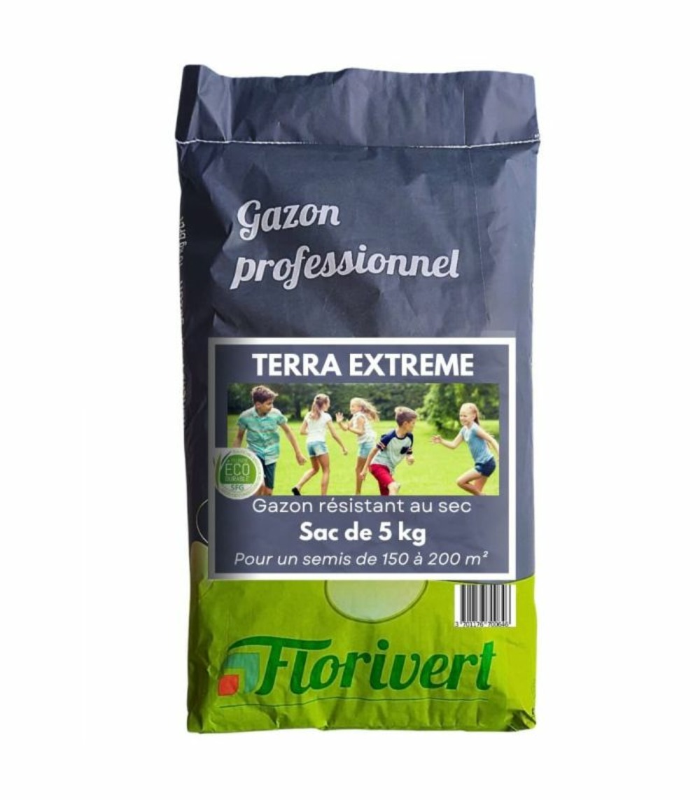 Semences gazon terra extrême 5 kg, faible besoin en eau et bel aspect - florivert 1206457