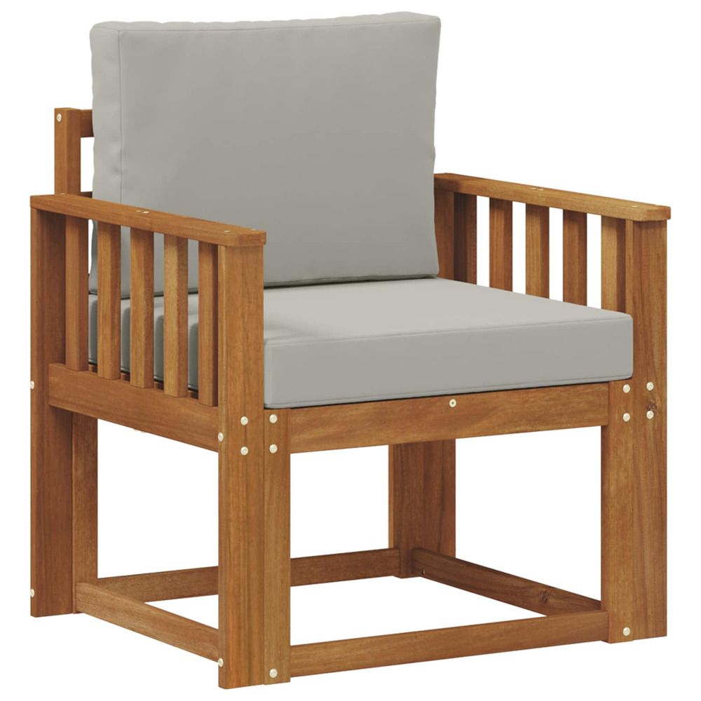 Canapé d’extérieur bois d'acacia massif et polyester
