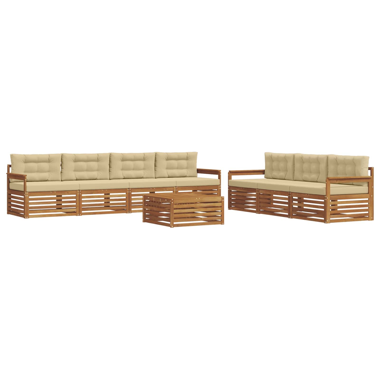 Ensemble de canapés d'extérieur 8 pcs naturel et beige