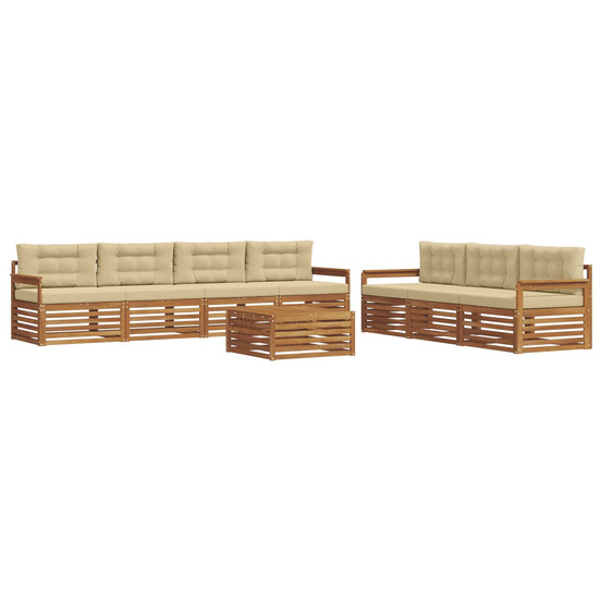 Ensemble de canapés d'extérieur 8 pcs naturel et beige