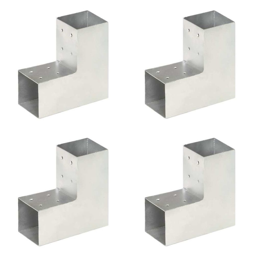 Connecteurs de poteau 4 pcs forme en l métal galvanisé 81x81 mm