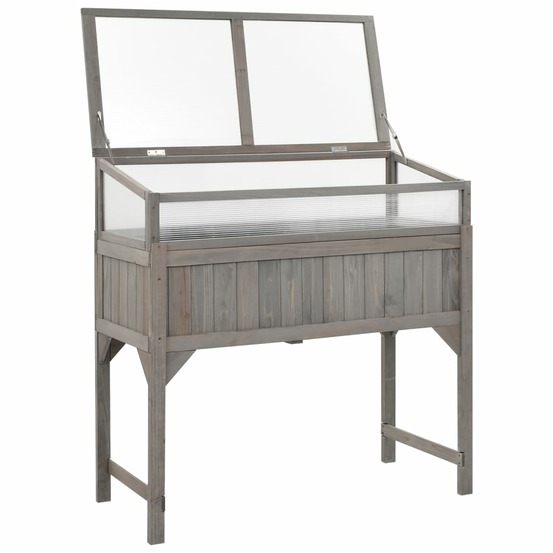 Lit surélevé avec serre 110x54x120 cm bois de sapin massif