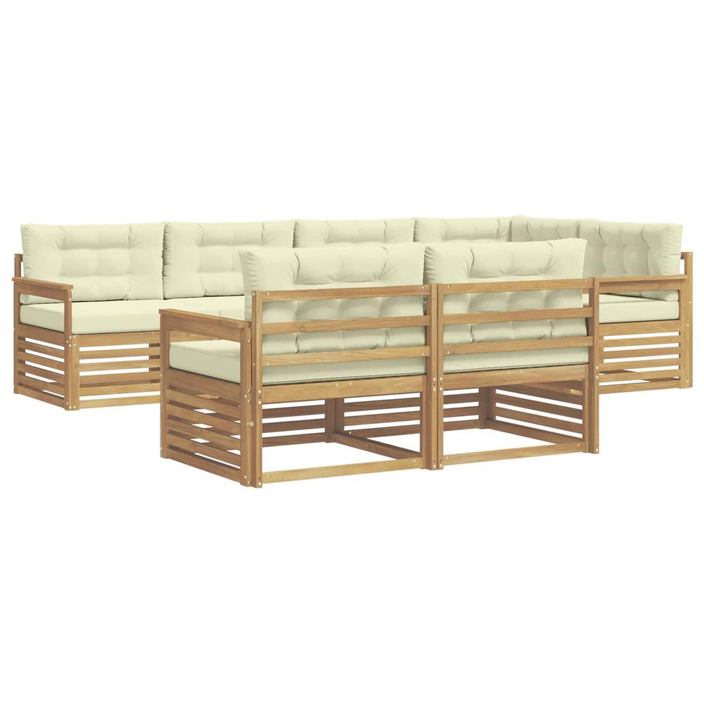Ensemble de canapés d'extérieur 7 pc blanc et crème polyester