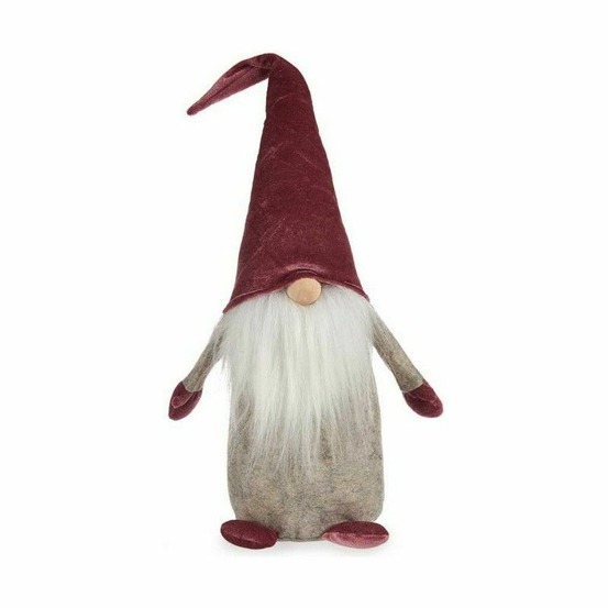 Figurine décorative gris bordeaux gnome 14 x 48 x 17,5 cm bois blanc arena
