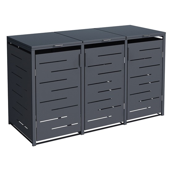 Meuble de conversion kliko 196x80x116 cm - 3 bacs design anthracite