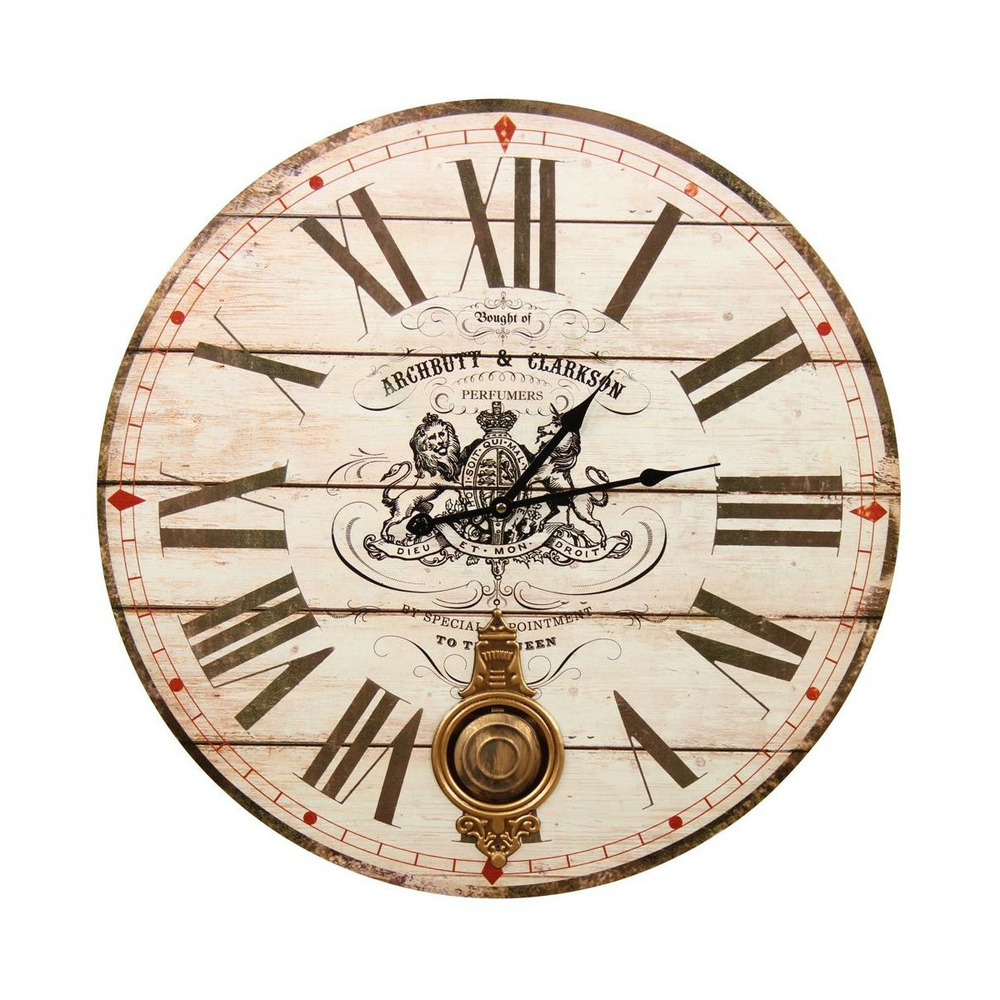 Horloge ancienne balancier archbutt & clarkson bois blanc - décoration d'autrefois