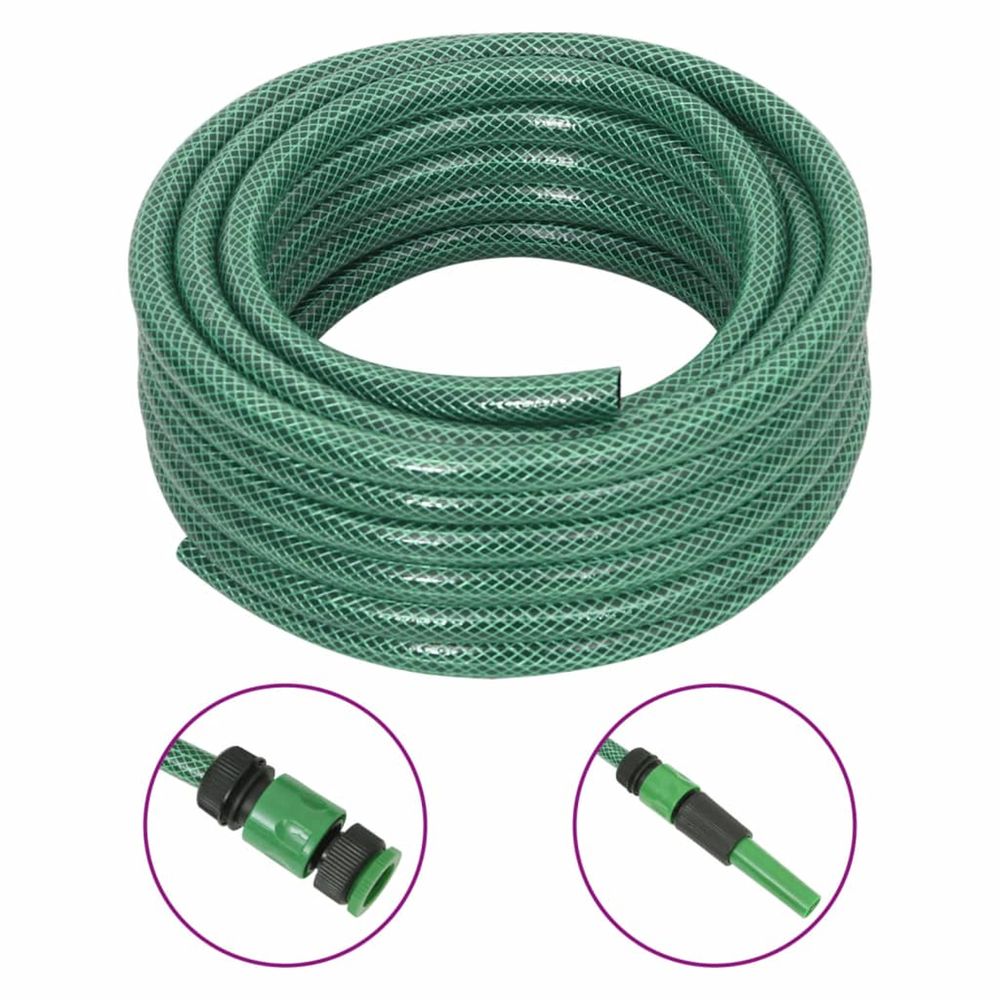 Tuyau d'arrosage avec jeu de raccords vert 0,5