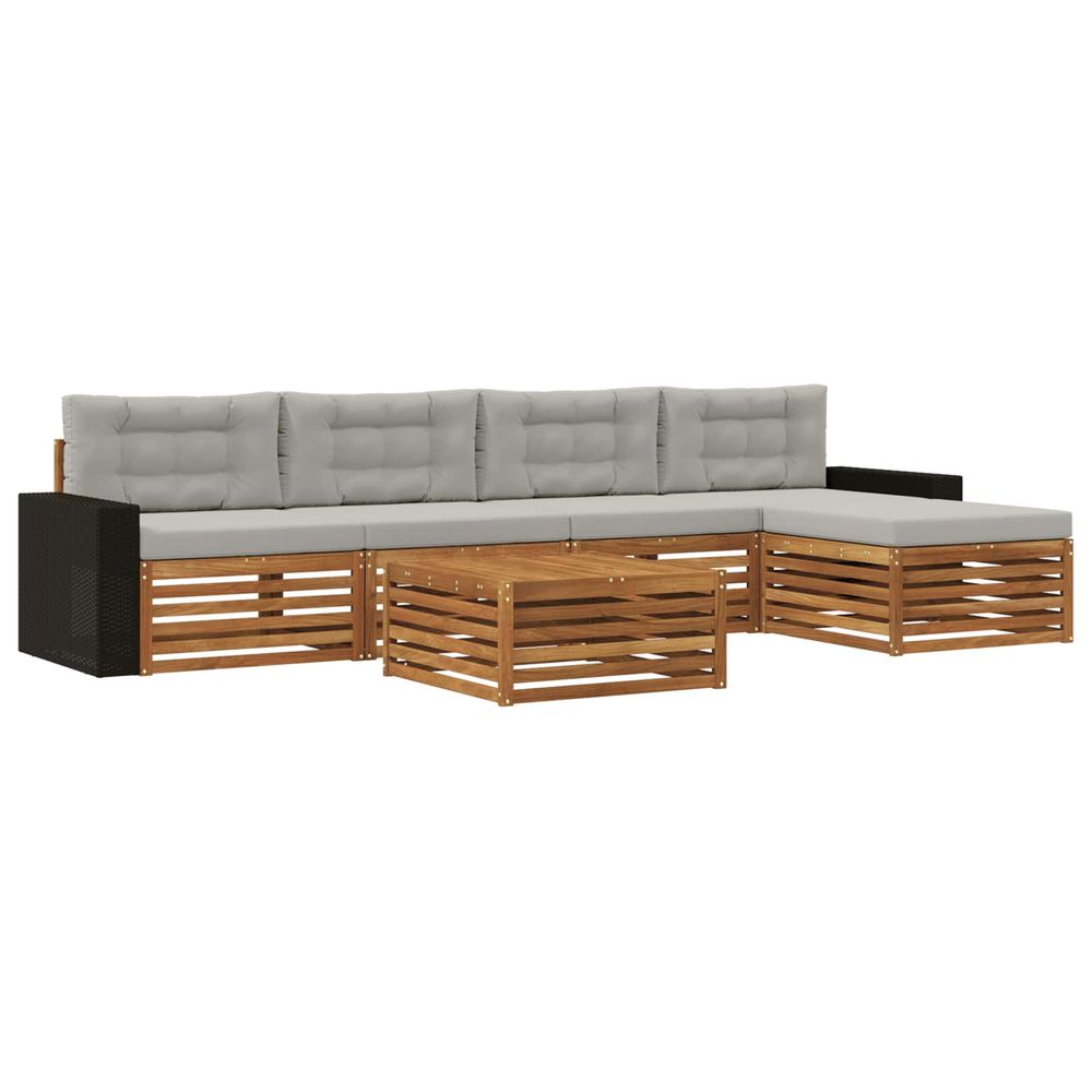 Ensemble de canapés d'extérieur 6 pc naturel et gris clair
