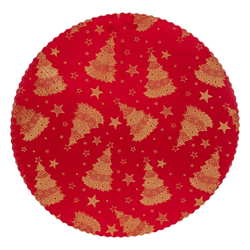 Set de table rond velours rouge