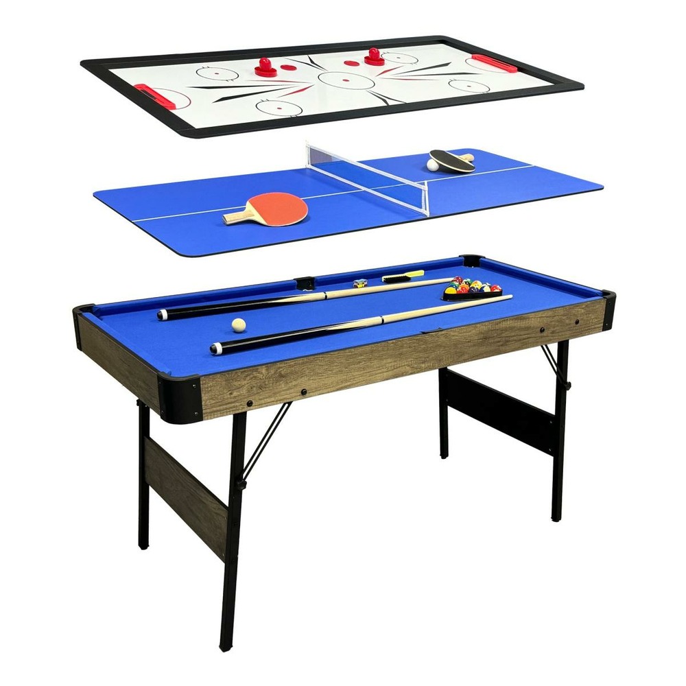 Table multi-jeux 3-en-1 mini chêne