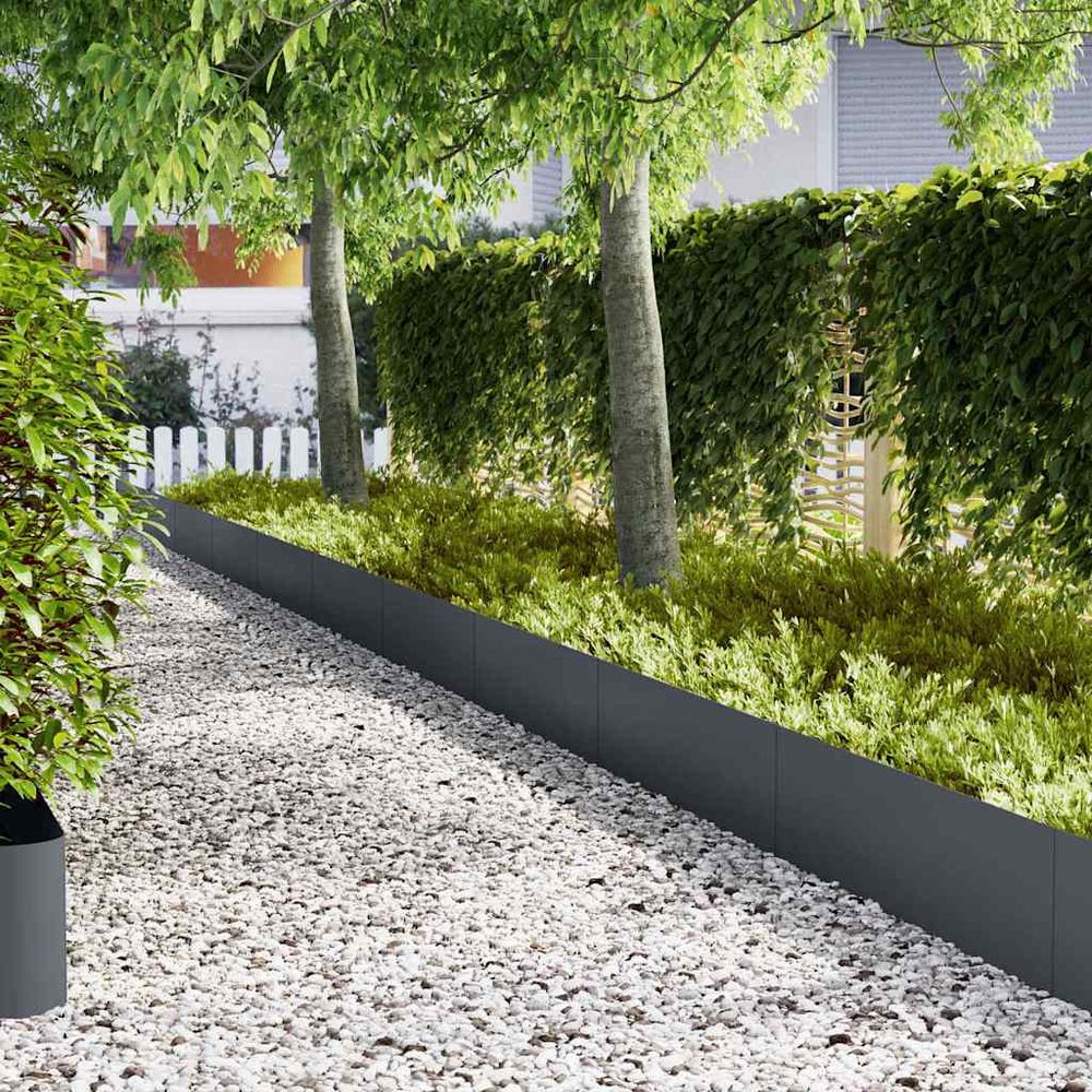 Bordure jardin acier laminé terrasse allée séparation nette 20pcs 100x30cm anthracite