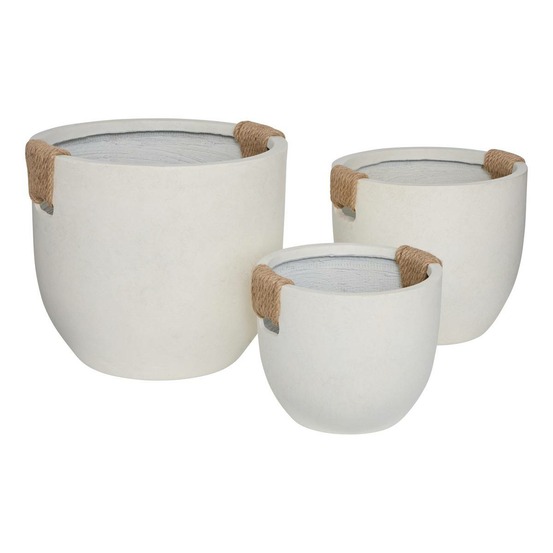 Set de 3 pot de fleurs sien 47x40,5x47 cm blanc