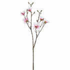 Ptmd fleur artificielle magnolia - 34x37x84 cm - plastique - rose