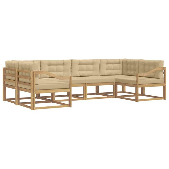 Ensemble de canapés d'extérieur 6 pc blanc et beige