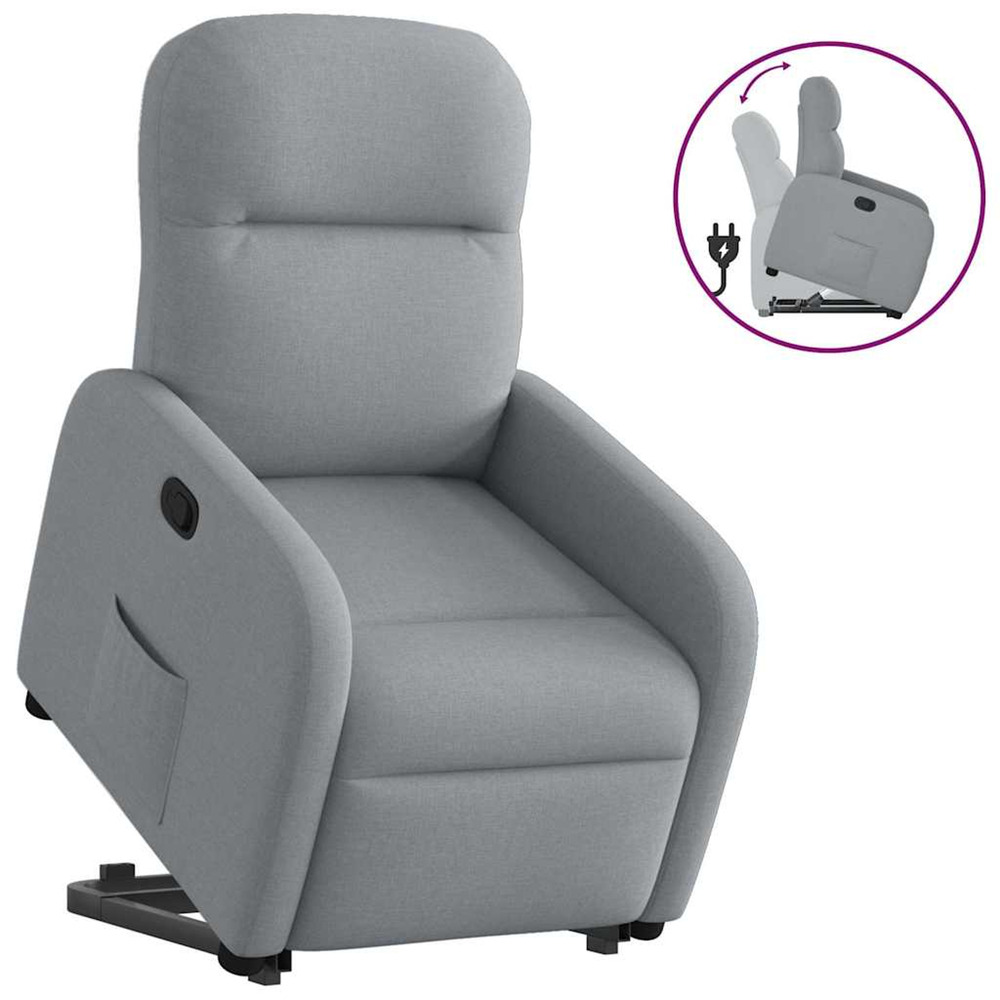 Fauteuil inclinable gris clair tissu