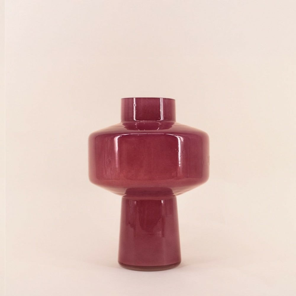 Vase géométrique en verre opaque 27cm