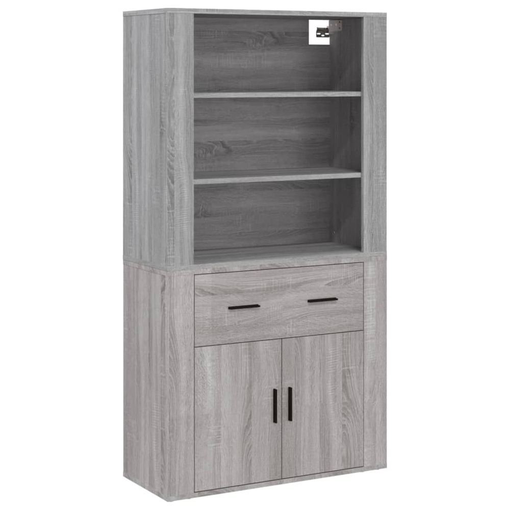 Buffet bahut commode armoire meuble de rangement organisateur cuisine salle de séjour salon haut sonoma bois d'ingénierie gri