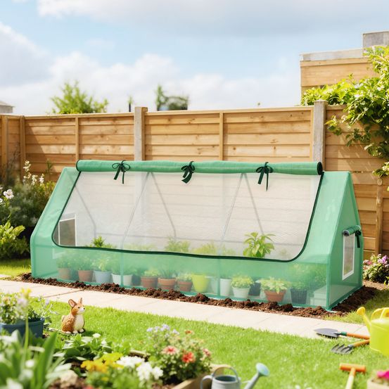 Serre tunnel compacte pe acier 240 x 90 x 90 cm verte potager terrasse protection plantes - comfortxl outdoor living