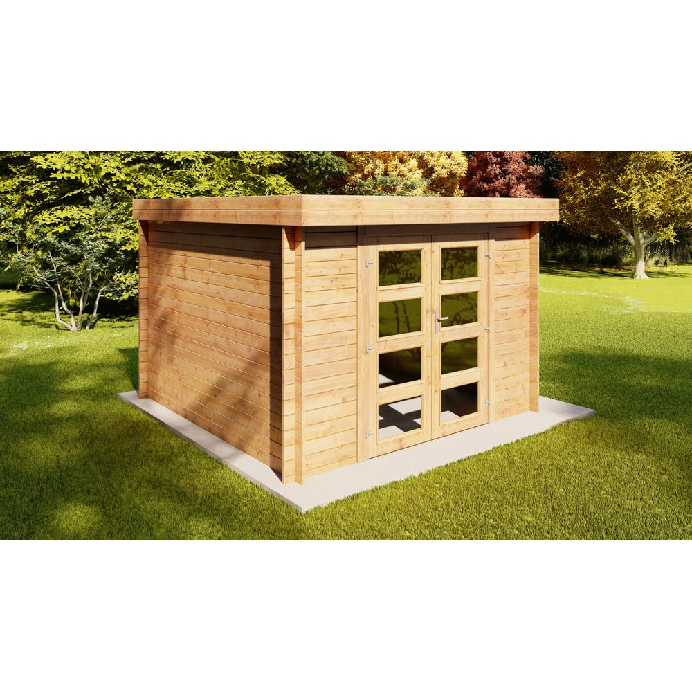 Abri de jardin en bois, ep 19mm, surface utile 7.63m², int025
