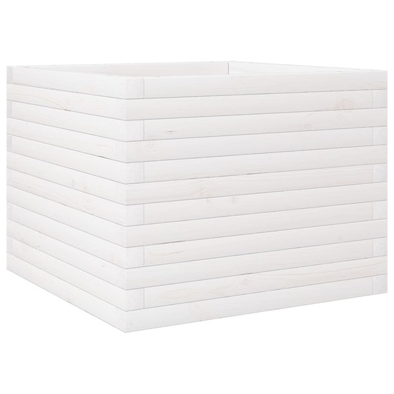 Jardinière d'extérieur blanc 60x60x46 cm bois de pin massif