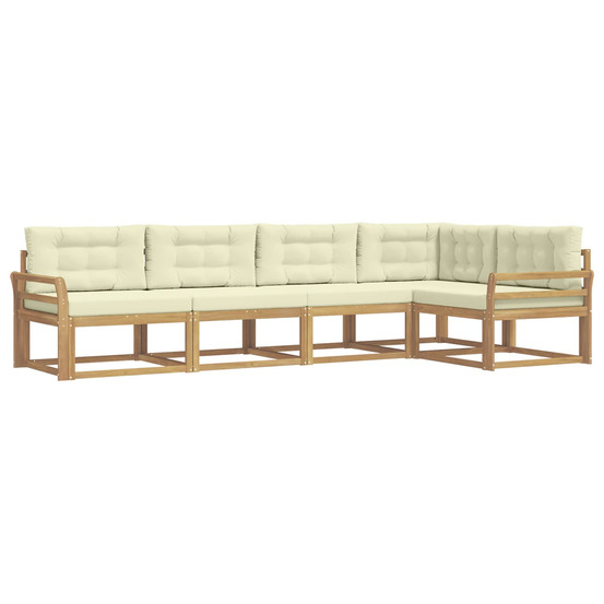 Ensemble de canapés d'extérieur 4 pcs blanc et crème polyester