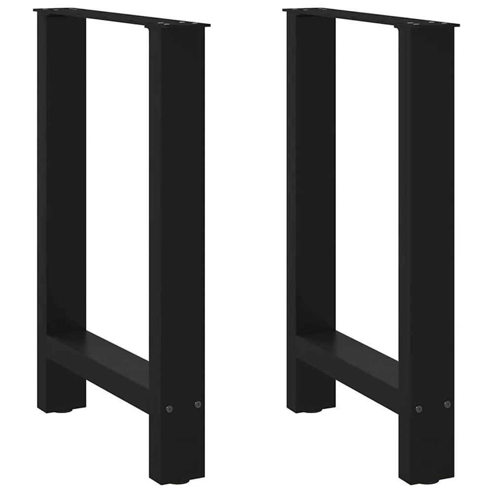 Pieds de table à manger noir 2 pièces 50 x (72-73) cm acier
