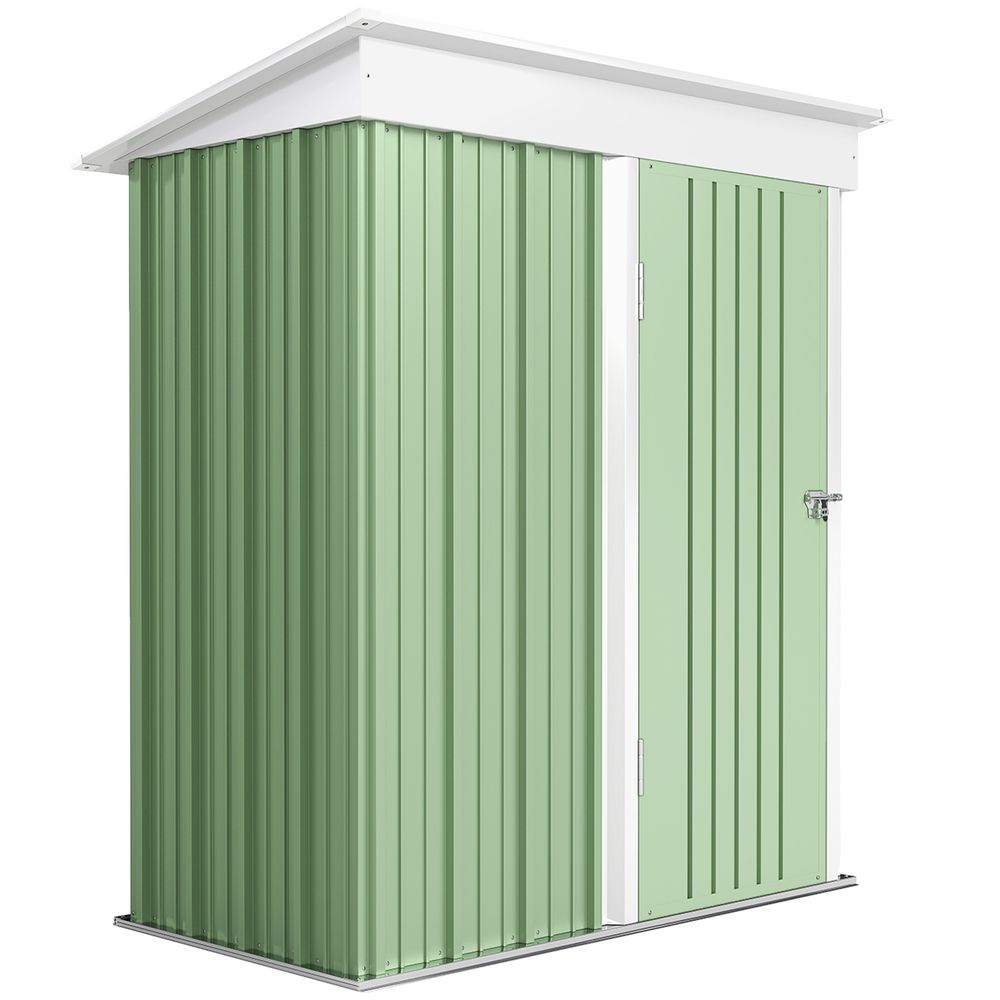 Armoire de jardin en acier avec porte verrouillable et étagères 161x95x181 cm vert - comfortxl outdoor living