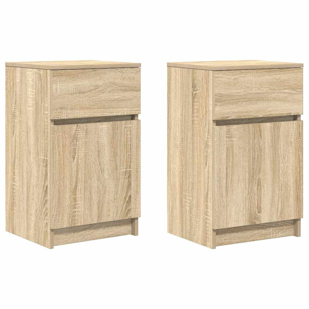 Tables de chevet 2 pcs chêne sonoma 39x35x65 cm bois ingénierie
