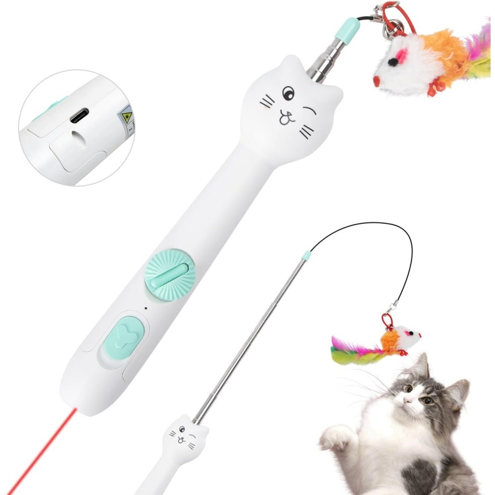 Baguette rétractable pour chat avec laser