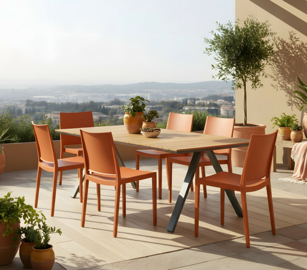 Ensemble table et chaises de jardin - 6 places - cincinnatos