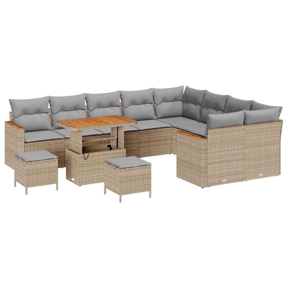 Ensemble de canapé de jardin 12 pc 9-nombre de places beige