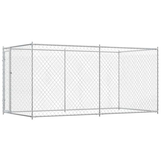 Parc extérieur pour chien en acier galvanisé 382x192x185 cm