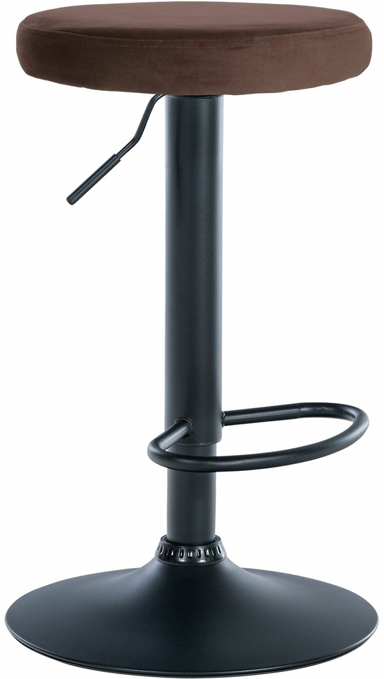 Tabouret de bar ponte velours noir
