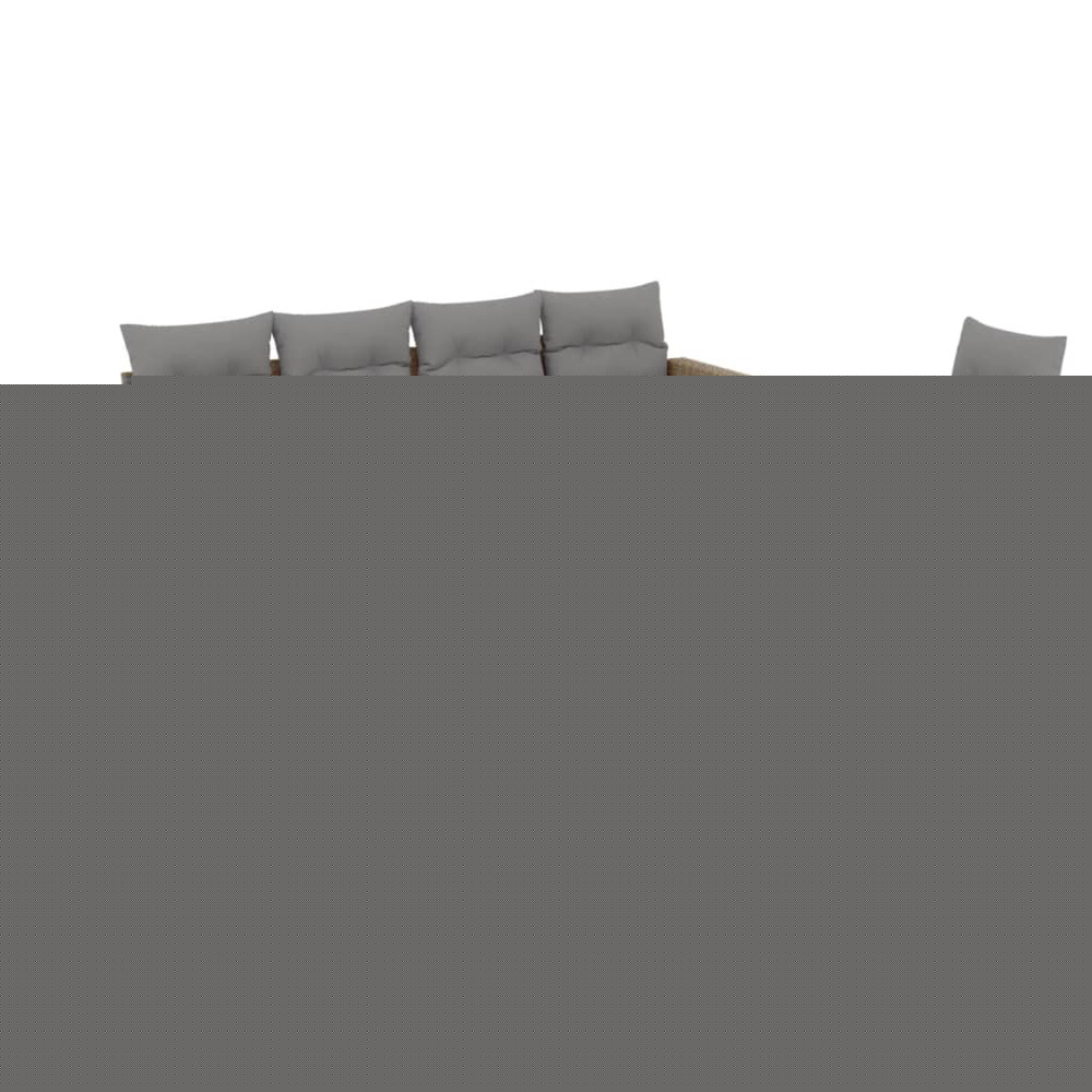 Salon de jardin avec coussins 7 pcs beige résine tressée