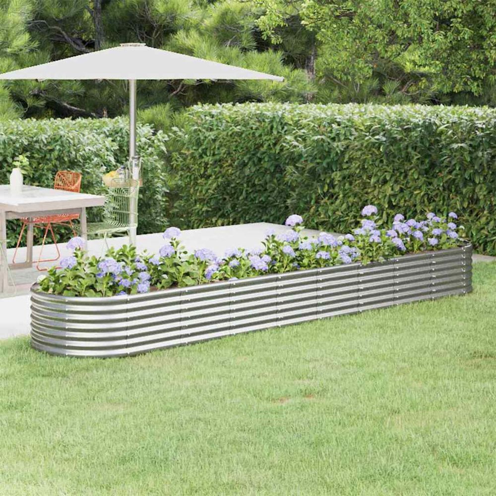 Potager surélevée acier galvanisé jardin argenté 368 cm