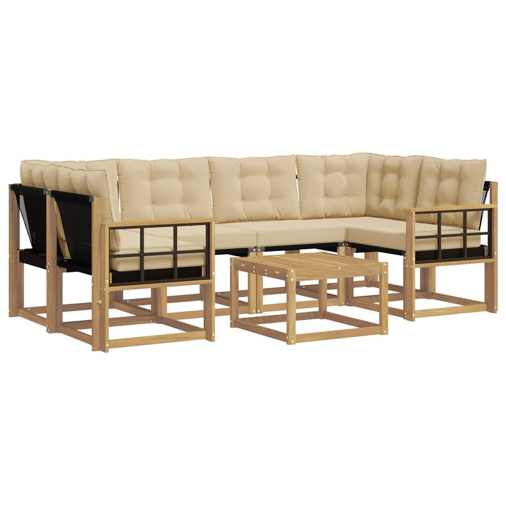 Ensemble de canapés d'extérieur 7 pc blanc et beige