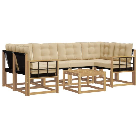 Ensemble de canapés d'extérieur 7 pc blanc et beige
