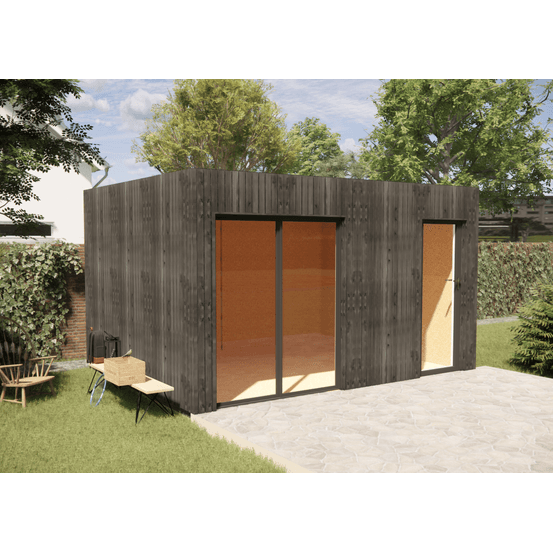 Studio de jardin sans permis en bois 4,4 x 3,5 x 2,7 m